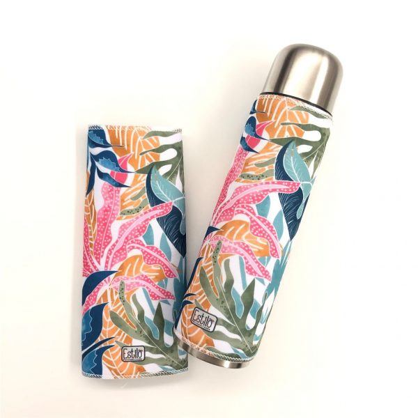 Funda para termo hojitas colores