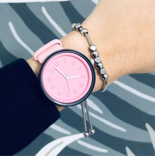Reloj Cuerina Rosa Pastel