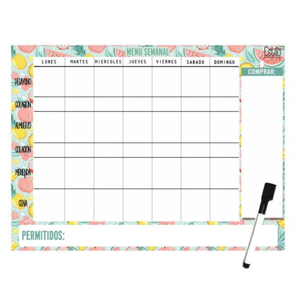 Menu Semanal Fruits (30 x 40 cm) - Imagen 2