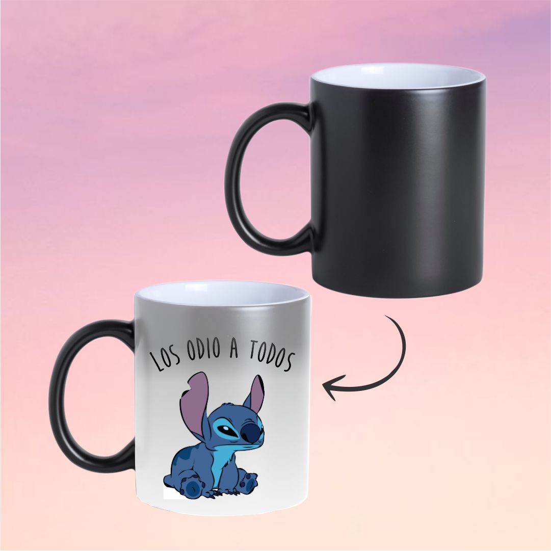 Taza Magica Los odio a Todos Stitch - Estilo personalizado