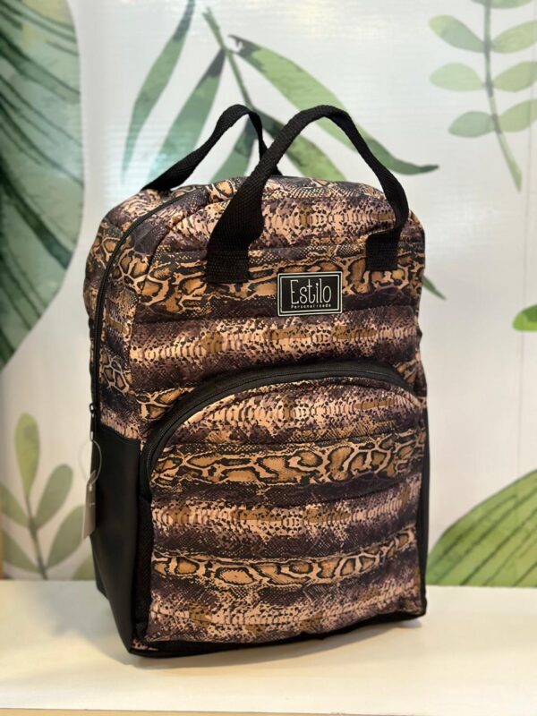 Mochila Matelasse Print marron