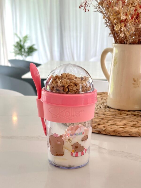 Vaso Contenedor Yogurt & Cereales (Rosa)
