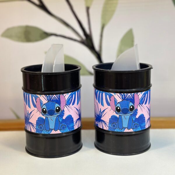 Set de Latas Stitch (Fondo Hojas)