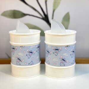 Set de Latas Stitch (Fondo Corazones)