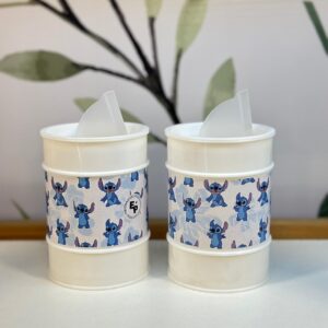 Set de Latas Stitch (Fondo Flores)